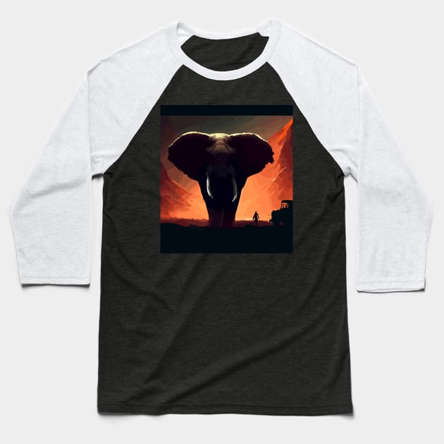 Zambia elephant Baseball T-Shirt by TomFrontierArt